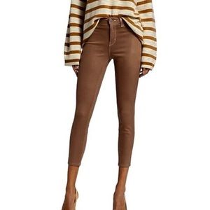L'AGENCE Jeans Size 29 Marguerite High Rise Coated Skinny Nutmeg Boho